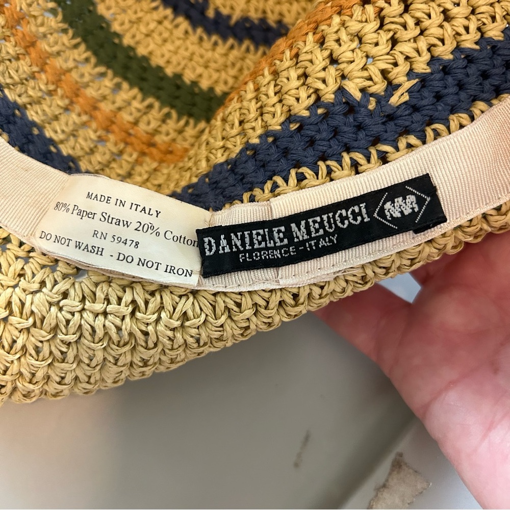 Daniele Meucci Italian Made Straw Hat. OS. - Picture 5 of 8